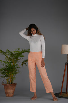 Women Neon Saffron Solid Hemp Lounge Pant