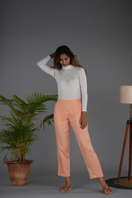 Ecentric Women Neon Saffron Solid Hemp Lounge Pant