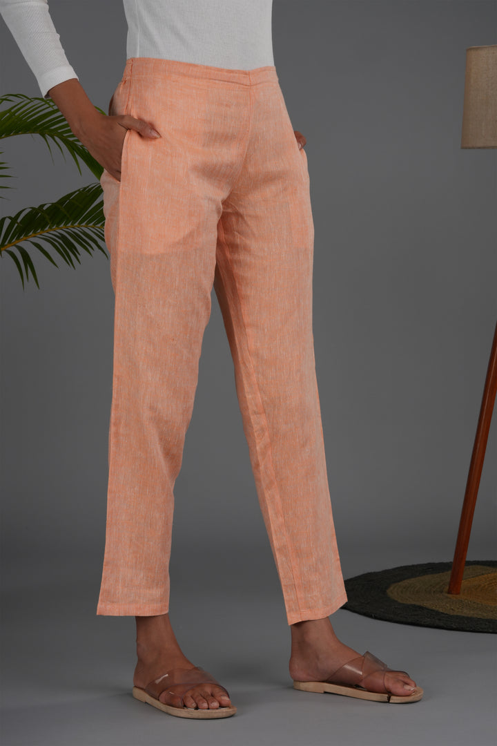 Women Neon Saffron Pant with pocket