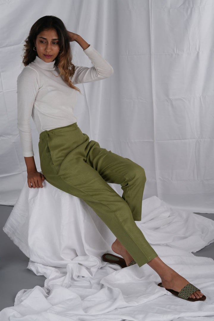 stylish Women Regal Olive Hemp Lounge Pant