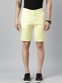 Men Lemon Yellow Hemp Shorts