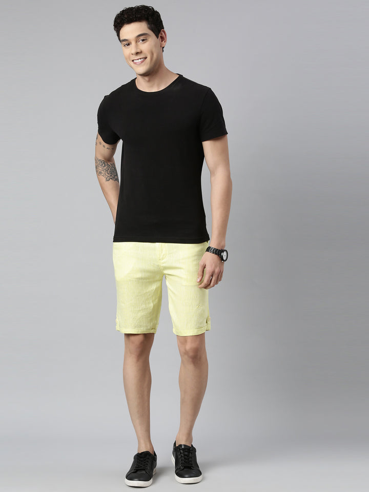 lemon yellow shorts with pocket