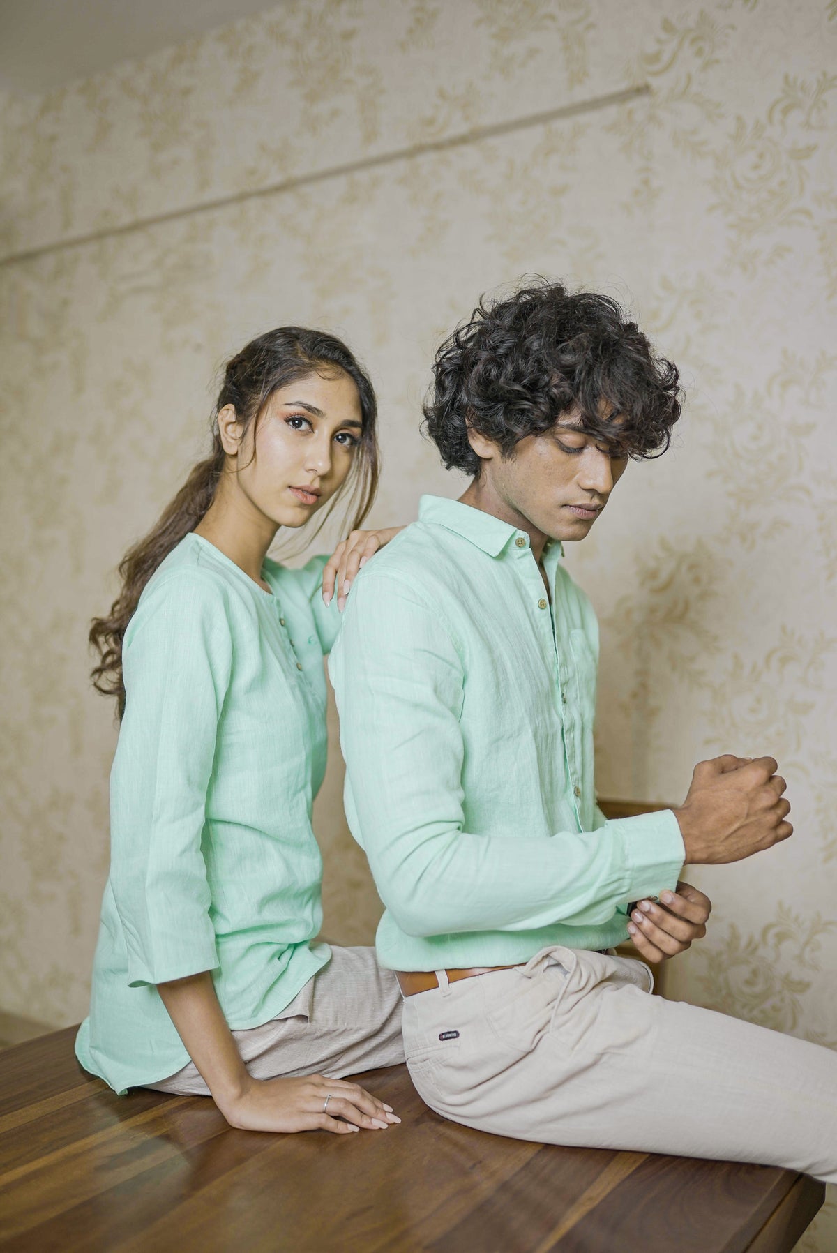Pista Green Couple Set
